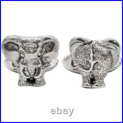 New Classic African Elephant Trunk & Cheek Men's Wedding Collection Cufflinks