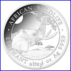 New Wildlife Elephant Silver Coin 1 oz. 2023 in Clear Case Somalia with