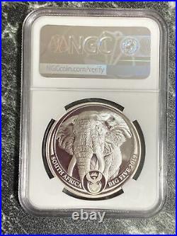 Ngc Pf69 2019 1 Oz South Africa Big Five Elephant. 999 Silver Proof Coin