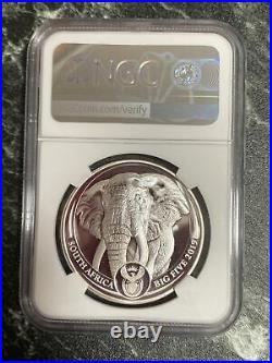 Ngc Pf69 2019 1 Oz South Africa Big Five Elephant. 999 Silver Proof Coin