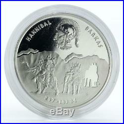 Niue 1 dollar Hannibal Barkas elephants colored silver coin 2012