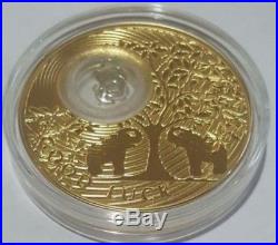 Niue 2013 2$ Lucky coins ELEPHANT 24K Gold Plated 28,28g Silver Coin with Figure