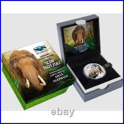 Niue 2016 ASIAN ELEPHANT Silver Coin SOS World Endangered Animal Species $1