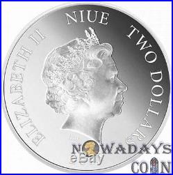 Niue Island 2015 $2 Feng Shui Elephants Silver Proof Coin 1Oz