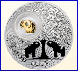 Niue Islands 2012 $2 Lucky Coins Elephant 28,28 LIMITED Silver Coin