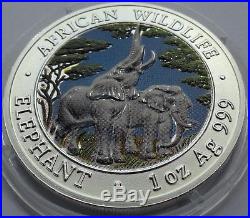 ORIGINAL ZAMBIA 2003 5000 KWACHA ELEPHANT 1 Oz 999 SILBER SILVER COLOURED RARE