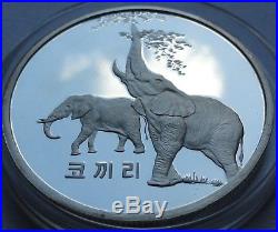 Original 2007 Korea 1500 Won Elephants 1 Oz Silver 999 Proof Rare