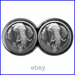 PRESALE 2021 S Africa Big Five II Elephant 1 oz Silver Proof 2-Coin Set