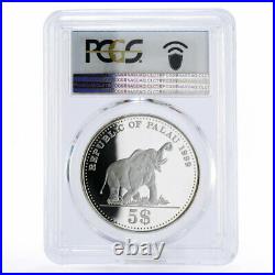Palau 5 dollars German East Africa Elephant PR69 PCGS silver coin 1999
