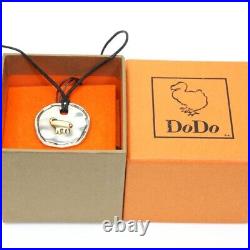 Pomellato Elephant DoDo Coin 18k Gold & Silver 925 2color Cord Pendant Necklace