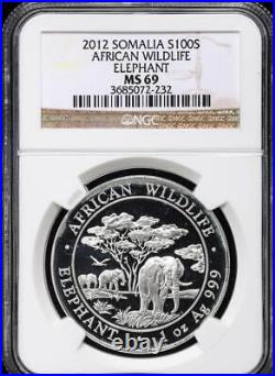 Quasi-Best Appraisal PCGS MS69 Somalia Elephant 2012