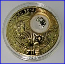 RARE 2013 ELEPHANTS. 925 silver gold gild Luck Series PROOF coin COA & OGP 2