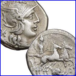 RARE Elephant Head/PAX Peace drives two Horse Chariot. Caecilia 38. Roman Coin