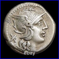 RARE Elephant Head/PAX Peace fig. 2 Horse Chariot biga. Caecilia 38 Roman Coin