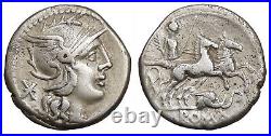 RARE Elephant Head/PAX Peace fig. 2 Horse Chariot biga. Caecilia 38 Roman Coin