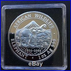RARE KEY DATE 2006 Somalia 1 oz silver Elephant coin (BU) in capsule