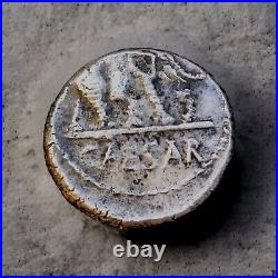 ROMAN SILVER AR Denarius Silver Julius Caesar / Elephant. Rare Incuso. Error