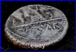 ROMAN SILVER AR Denarius Silver Julius Caesar / Elephant. Rare Incuso. Error