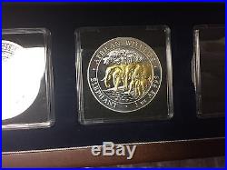 Rare 2013 3-Coin Silver and Gold Somali Republic Elephant African Wildlife Set