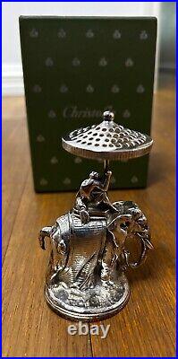 Rare Christofle Silver Elephant Tooth Pick Holder with Original Box and Papers