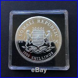 Rare key date 2006 Somalia 1 oz silver Elephant coin (BU)