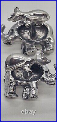 Robin Rotenier ELEPHANT And MOUSE 925 CUFFLINKS TRUE TREASURES