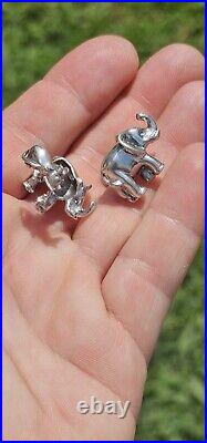 Robin Rotenier ELEPHANT And MOUSE 925 CUFFLINKS TRUE TREASURES