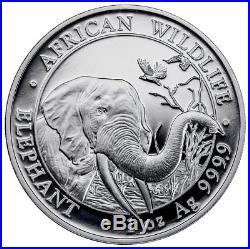 Roll of 20 2018 Somalia 1 oz Silver Elephant Sh100 Coins GEM BU SKU49893