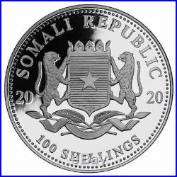 Roll of 20 2020 Somalia 1 oz Silver Elephant Sh100 Coins GEM BU SKU60537