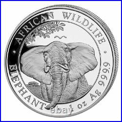Roll of 20 2021 Somalia 1 oz Silver Elephant Sh100 Coins GEM BU PRESALE