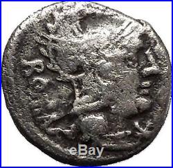 Roman Republic CAECILIA 14 Punic War Elephant Carthage Defeat Silver Coin i46306