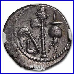 Roman Silver Denarius Julius Caesar Elephant (49-48 BC) AU NGC SKU#264079