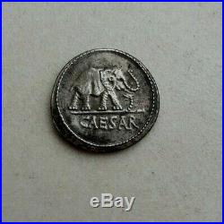 Rome Ancient Silver Denarius Julius Caesar AR Denarius Coin 48 BC Elephant Snake