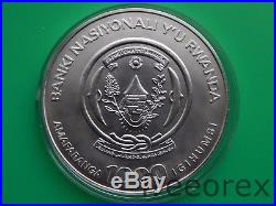 Rwanda 2007 1000 francs Elephants 3Oz Silver