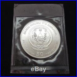 Rwanda 50 Francs 2009 African ounce Elephant rare 1 oz silver 999 coin