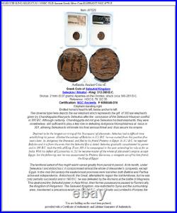 SELEUCID KING SELEUCUS I 300BC OLD Ancient Greek Silver Coin ELEPHANT NGC i97535
