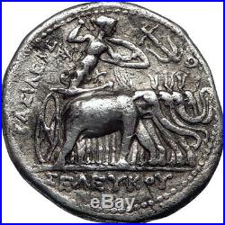 SELEUKOS I Nikator 296BC Ancient Silver Greek Tetradrachm Coin ATHENA ELEPHANTS