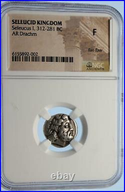 SELEUKOS I Nikator Ancient SELEUKID Silver Greek Coin ATHENA ELEPHANT NGC i95648
