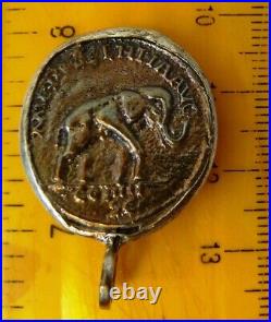 SELEUKOS Seleukid Tetradrachm ELEPHANTS Ancient Greek Coin Bronze Silver Pendant