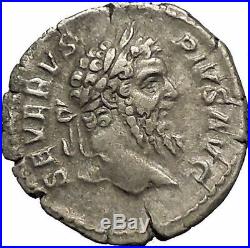 SEPTIMIUS SEVERUS 207AD AFRICA Elephant Lion Ancient Silver Roman Coin i52147
