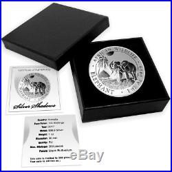 SOMALIAN AFRICAN ELEPHANT SILVER SHADOWS 2016 1 oz Silver Coin Black Ruthenium
