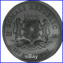 SOMALIAN ELEPHANT GOLDEN ENIGMA 2016 1 oz Silver Coin Ruthenium & Gold Plated