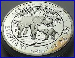 SOMALIA 2007 PROOF SET 4 x ELEPHANT 2 Oz 1 Oz 1/2 oz 1/4 oz 999 SILBER SILVER