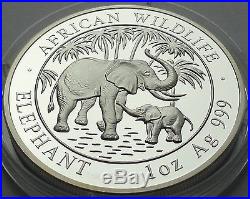 SOMALIA 2007 PROOF SET 4 x ELEPHANT 2 Oz 1 Oz 1/2 oz 1/4 oz 999 SILBER SILVER