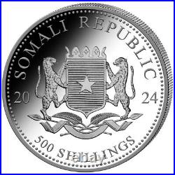 SOMALIA 500 Silver Shillings 5 Ounce Elephant 2024