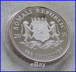 SOMALIA ELEPHANT 2010 1 oz SILVER Gold Gilded coin 100 shillings Somali Elefant