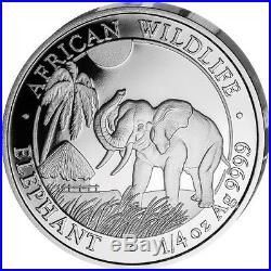 SOMALIA ELEPHANT AFRICAN WILDLIFE 2017 4 Proof Coin Silver Prestige Set