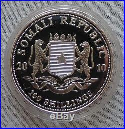 SOMALIA Elephant 2010 1 oz SILVER Gold Gilded coin 100 shillings Somali Elefant