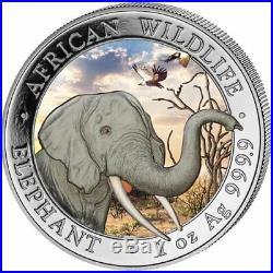SOMALIA SILVER ELEPHANT DAY & NIGHT SET 2018 2 X 1 oz Silver Coins COA #1