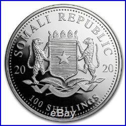 SOMALIA SILVER ELEPHANT DAY & NIGHT SET 2020 2 X 1 oz Silver Coins COA #3